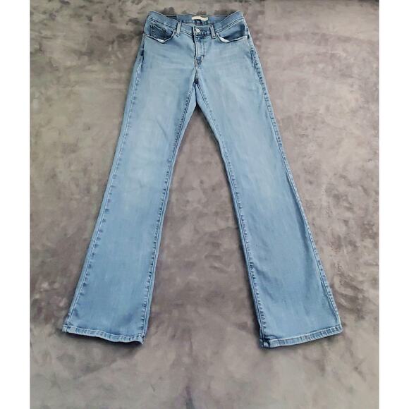 Levi's Women's Sz 6 28x32 Classic Bootcut Mid Rise Stretch Blue Denim Jeans C23 - Picture 1 of 10